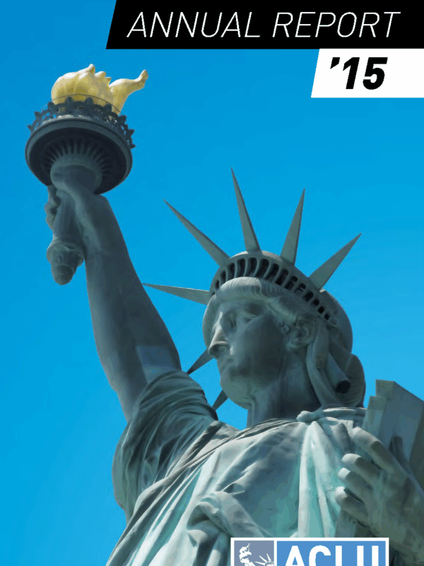 2015 ACLU-NJ Annual Report Cover