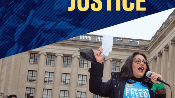 The front cover of the 2021 annual report with the title: A Vision of Justice