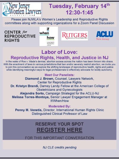 A flyer for an event called "Labor of Love" on Tuesday, February 14 at 12:30pm