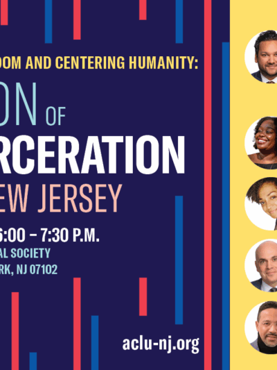 ACLU-NJ Expanding Freedom Event Banner with speakers