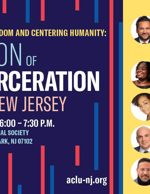ACLU-NJ Expanding Freedom Event Banner with speakers
