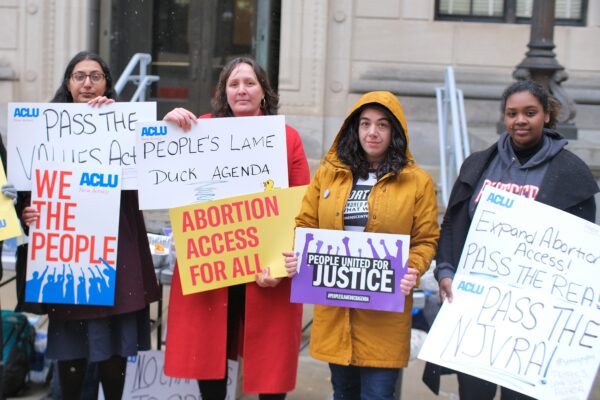 Group of women with protest signs