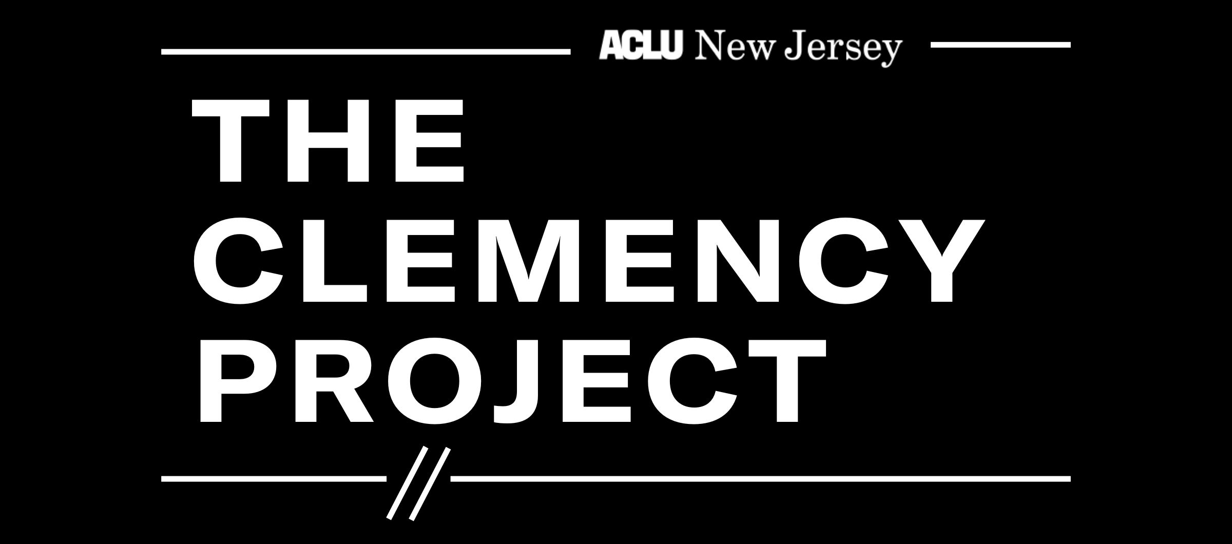 "The Clemency Project" in white text on black background