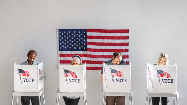 voters at polling station