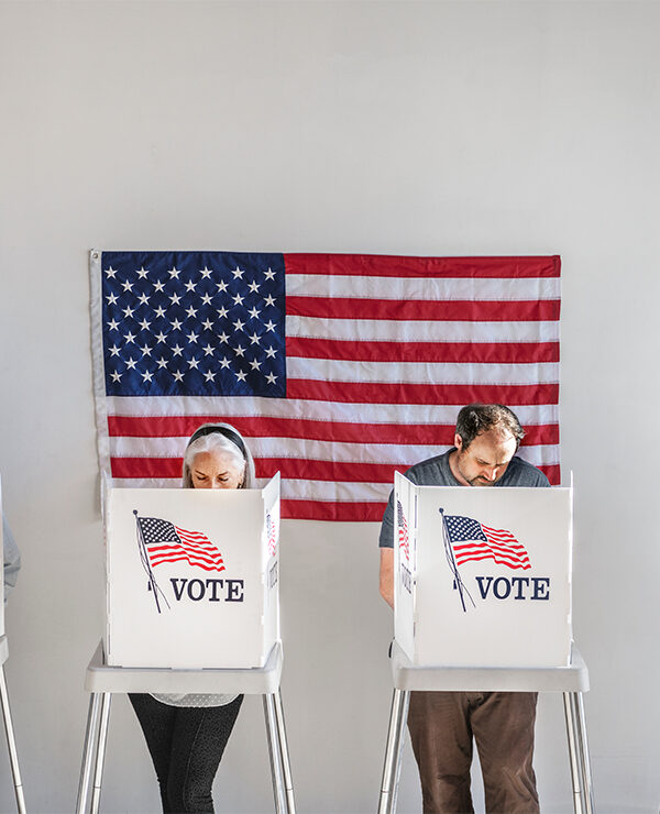 voters at polling station