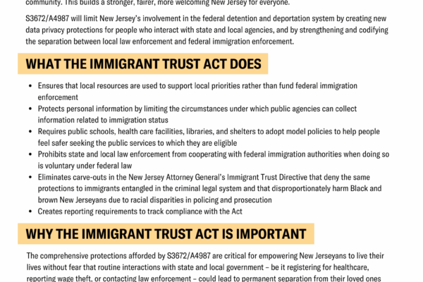 The New Jersey Immigrant Trust Act