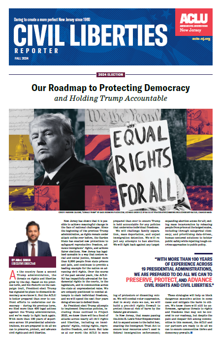 Front page of Civil Liberties Reporter Fall 2024