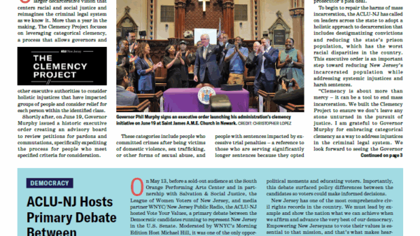 Front page of Civil Liberties Reporter Summer 2024