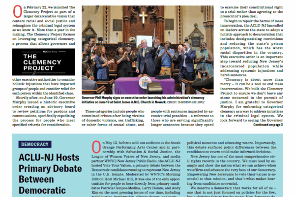 Front page of Civil Liberties Reporter Summer 2024