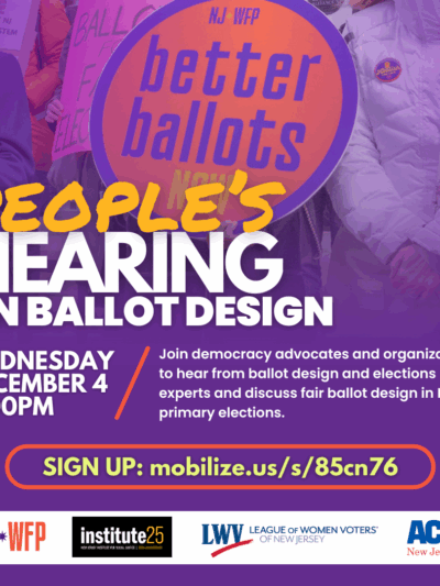Join the People's Hearing on Ballot Design on Wednesday, December 4 at 6 p.m.