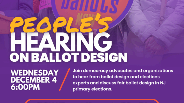 Join the People's Hearing on Ballot Design on Wednesday, December 4 at 6 p.m.
