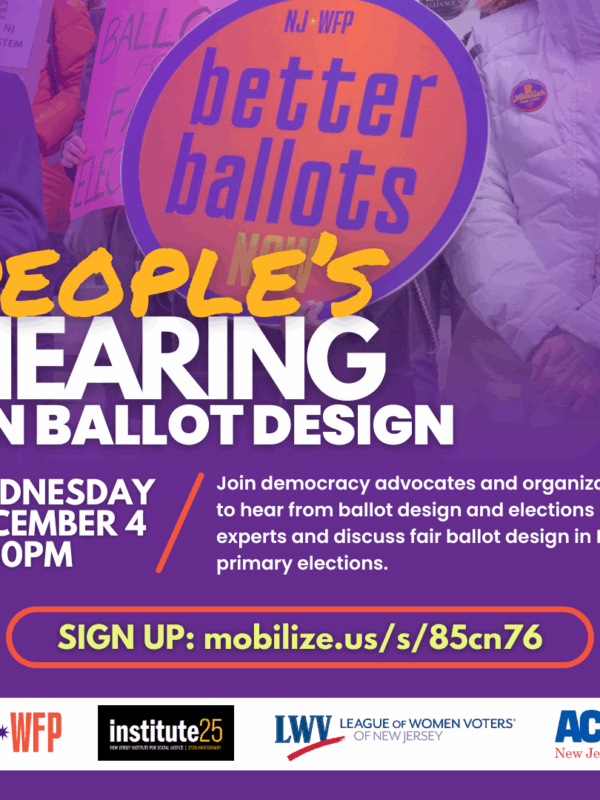 Join the People's Hearing on Ballot Design on Wednesday, December 4 at 6 p.m.