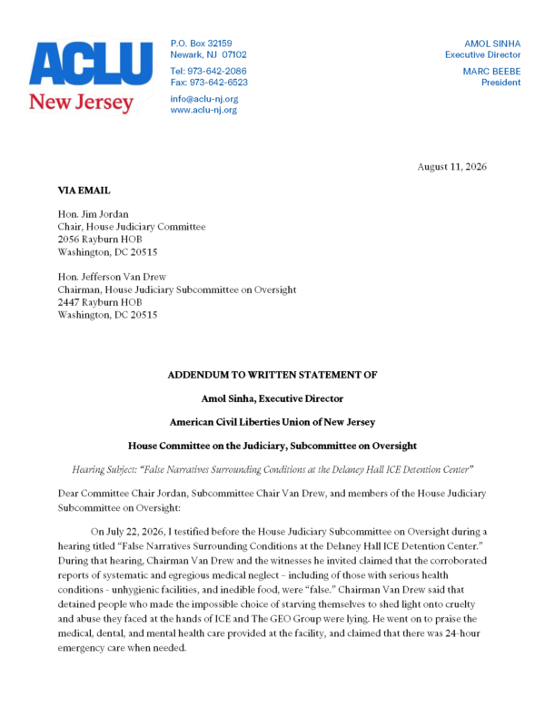 Delaney Hall Supplement Letter