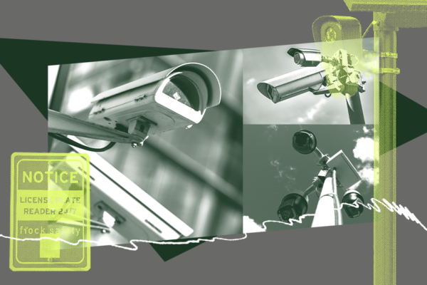 college elements including images of automatic license plate readers.
