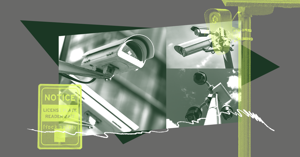 college elements including images of automatic license plate readers.