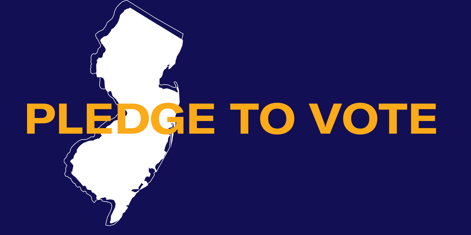 Pledge to Vote in yellow text on a blue background