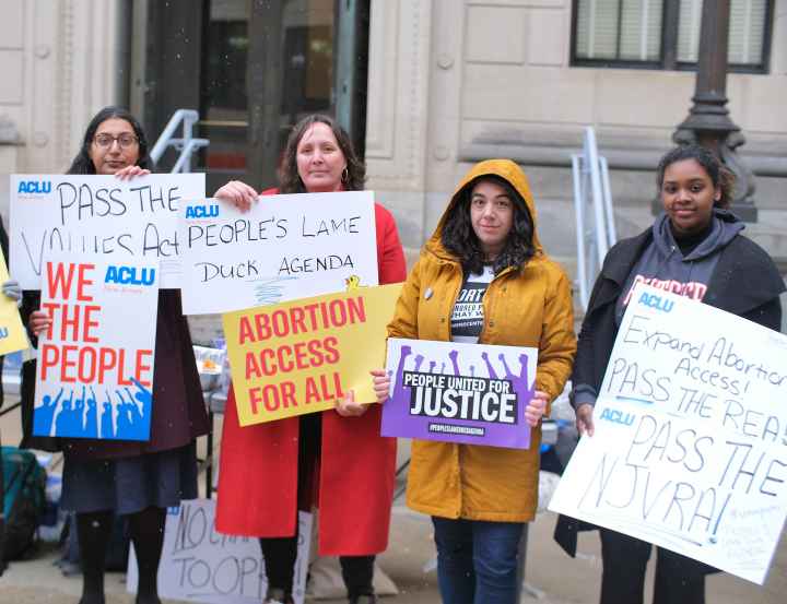 Group of women with protest signs