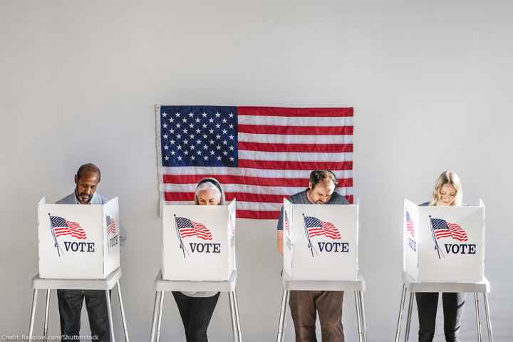 voters at polling station