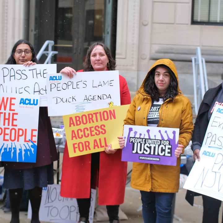 Group of women with protest signs