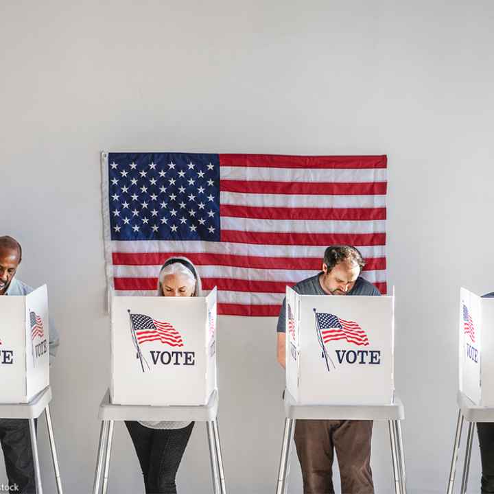 voters at polling station